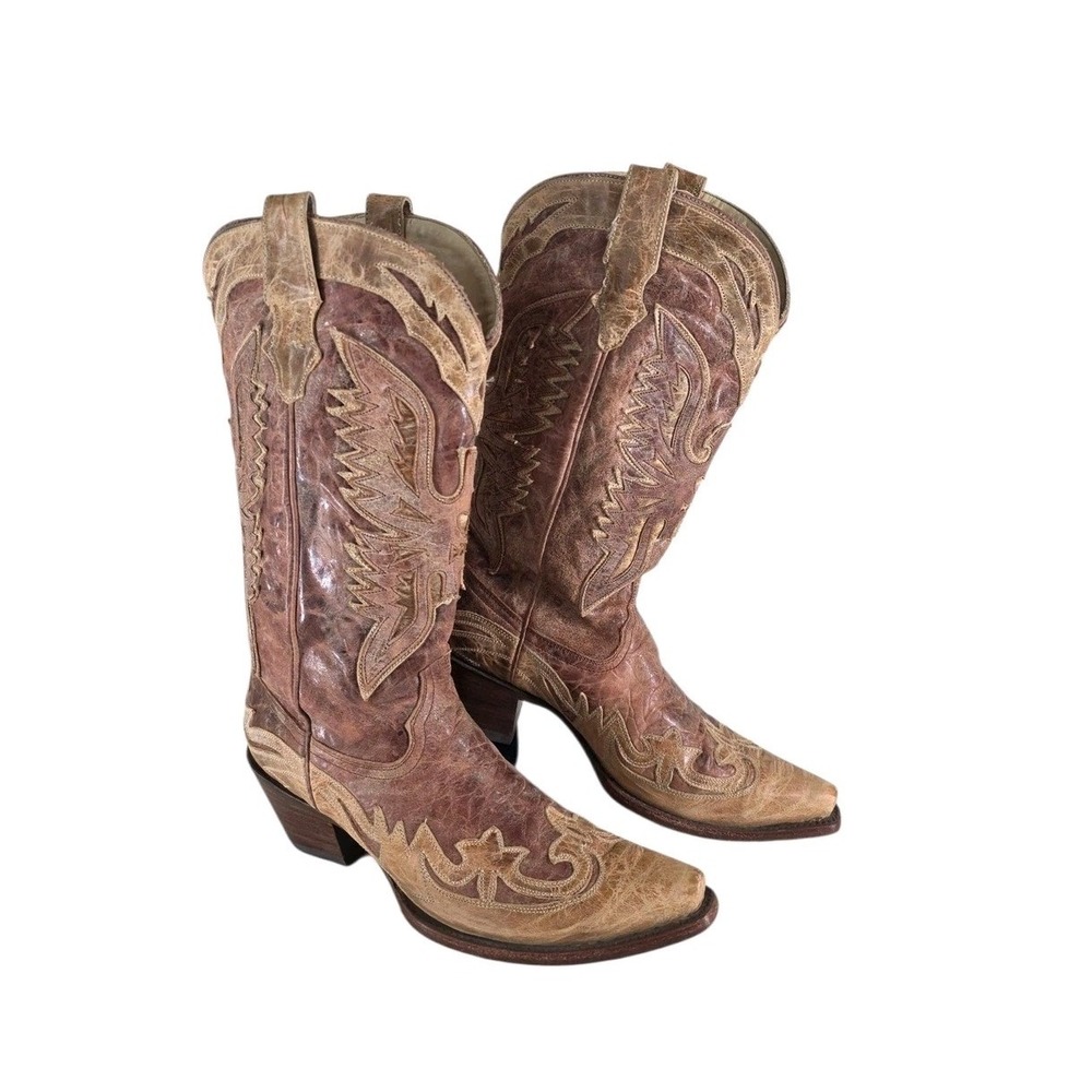 Corral R2227 Distressed Brown Leather Phoenix Eagle Cowgirl Boots Womens 9 M